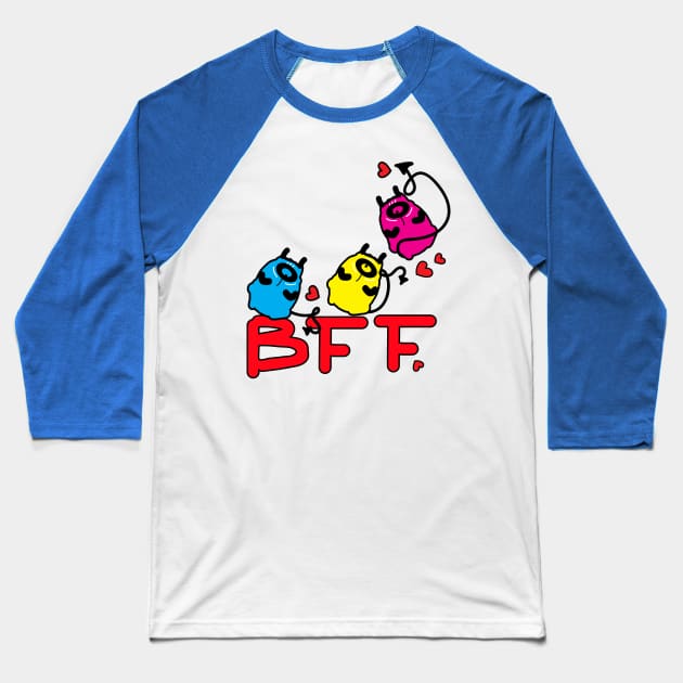 BFF MONSTERS Baseball T-Shirt by CindyS